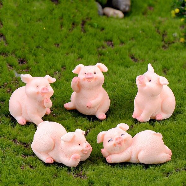 2pcs / lot XBJ248 nette Schweine Micro Landschaft Resin Crafts Klein Dekoration Schlüsselanhänger Zubehör Puppen 12 Zodiac Schweine