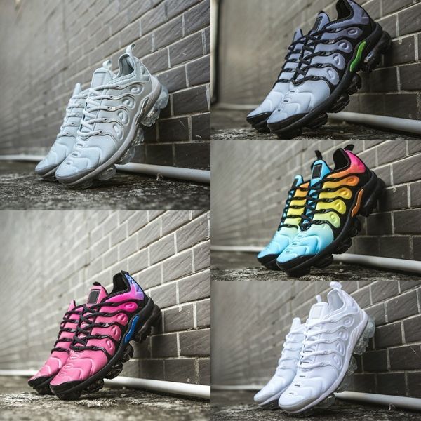 

2018 new tn plu hoe grape volt hyper violet blue men women running hoe triple white black cu hion trainer air tn cu hion neaker