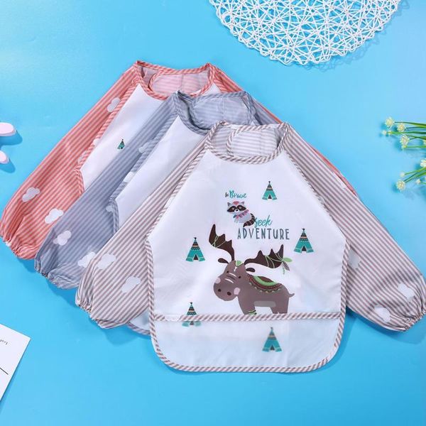 

infant burp cloths toddler children selling reusable exquisite safety velcro feeding smock cartoon meal collar drawing apron