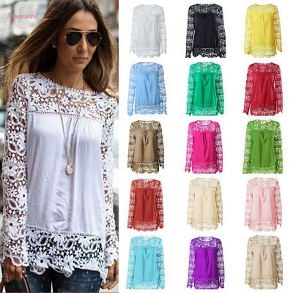 

plus size 7xl lace blouse women for autum spring female shirt 2020 drop shipping, White
