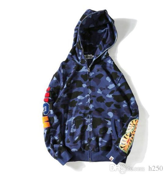 

2019 новая осень зима мужчины женщины акулы рот печати вскользь толстовки loves вскользь zipper кардиган пятно фуфайки пальто оптом, Black