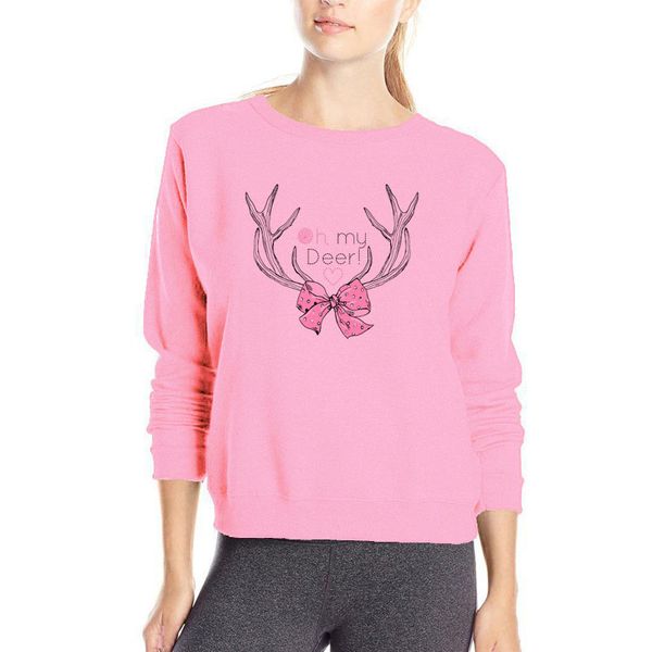 

oh my deer beautiful hoodies women pink rosette kawaii sweatshirt women harajuku oversized hoodie soft cotton clothes, Black