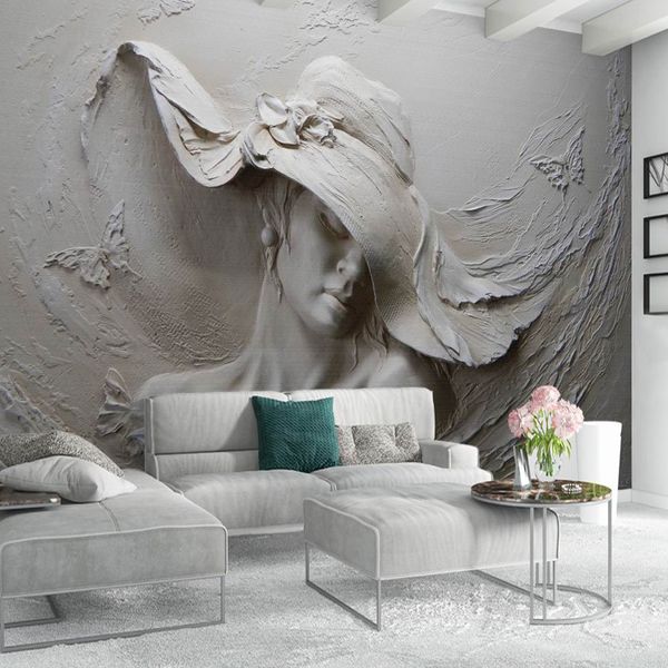 

jointless custom wallpaper 3d stone texture gray beauty painting modern abstract art wall mural living room bedroom wall paper