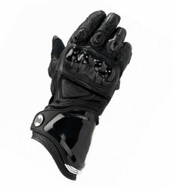 

black motorcycle leather gloves motorbike touring sport men's glove
