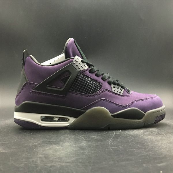 

version 4 purple dynasty varsity red black man basketball shoes iv collaborate fashion trainers ship with double box
