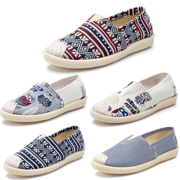 

simple non-brand vintage women shoes slip on espadrilles chaussures flats casual canvas shoes classic loafers sneakers 35-40 style 3