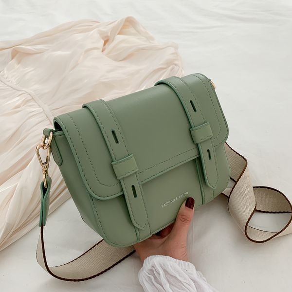 

texture bag 2020 new fashion bag simple broadband shoulder color messenger messenger