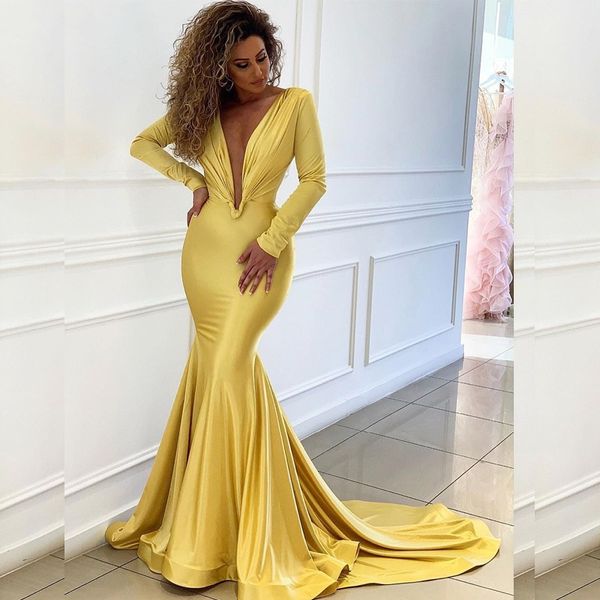 

plus size mermaid prom yellow dress celebrity dresses, Black