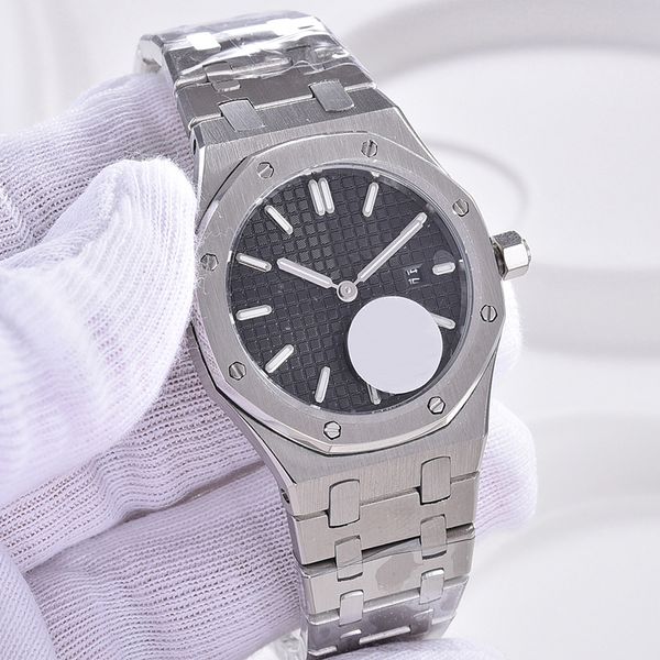 

горячие продажи часы женщины япония кварц royal oak 67650st серии из нержавеющей стали развертывание застежка женские часы 15407 черный цифе, Slivery;brown