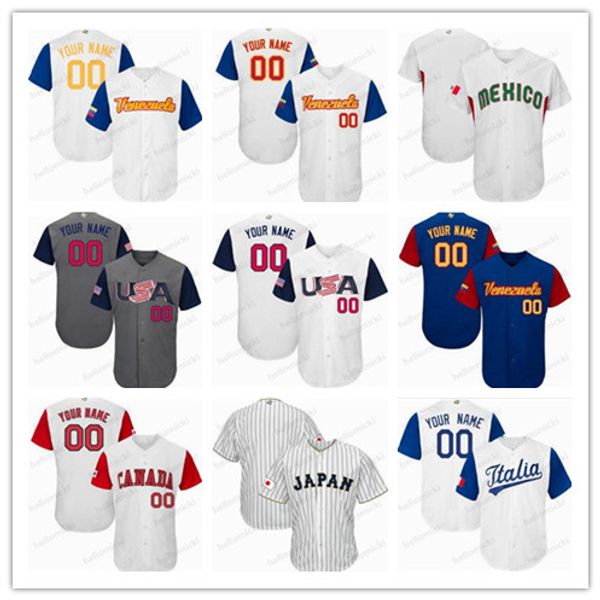 

2017 world baseball classic daniel murphy paul goldschmidt buster posey giancarlo stanton any name number stitched mens jersey, Blue;black