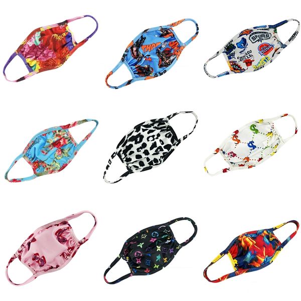 

fashion cotton antil 3 layers dustproof designer printed face mask pm2 5 filter children masks face shield without valve #201, Black