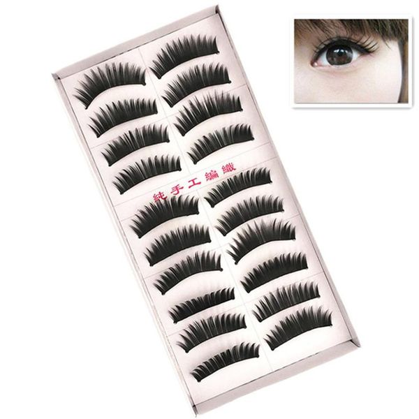 

10 pairs double false eyelashes natural thick crossed bare fashion makeup long black false eye lashes extension cosmetic tools