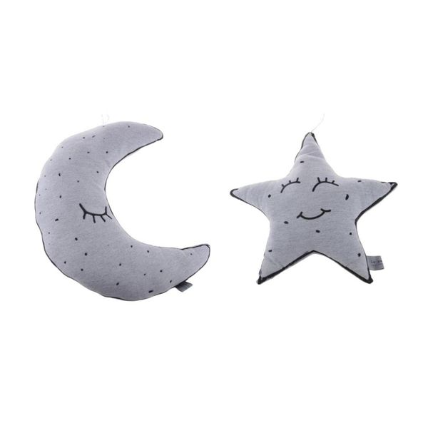 

2pcs kids creative throw pillow kid's comforter pillow nursing toy cartoon star moon luminous cushion