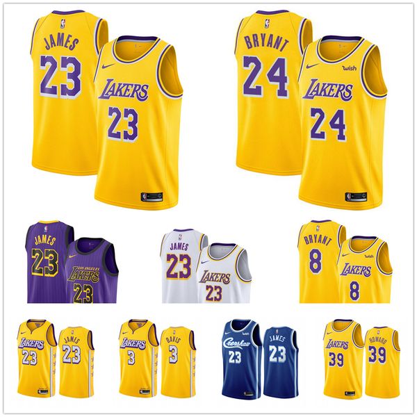 

kobe 24 bryant los angeles lakers nba lebron 23 james anthony 3 davis 39 howard kyle 0 kuzma city edition basketball jerseys, Black;red