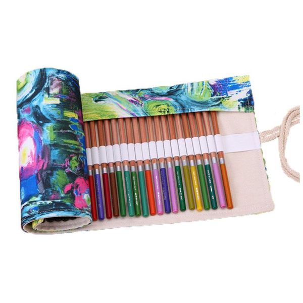 

multipurpose 72 slots travel drawing coloring pens curtains, pencils pouch case hold for 72 colored pencils (pencils are not i