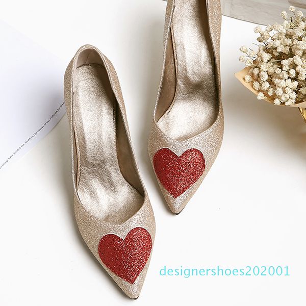 

and supplier glitter heart shaped pointed-toe high heels slip-on pumps women dress shoes d01, Black