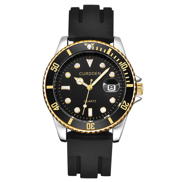 

men watches brand silicone strap sports luxury watch quartz calendar military wristwatches clock relogio masculino gifts, Slivery;brown