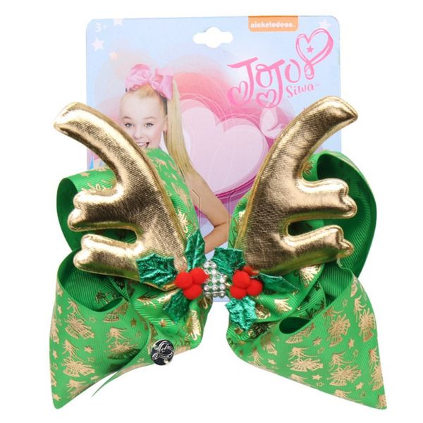 

Jojo iwa hair bow 8inch children 039 big bow chri tma taghorn bow hairpin warped with drill girl bow hairpin