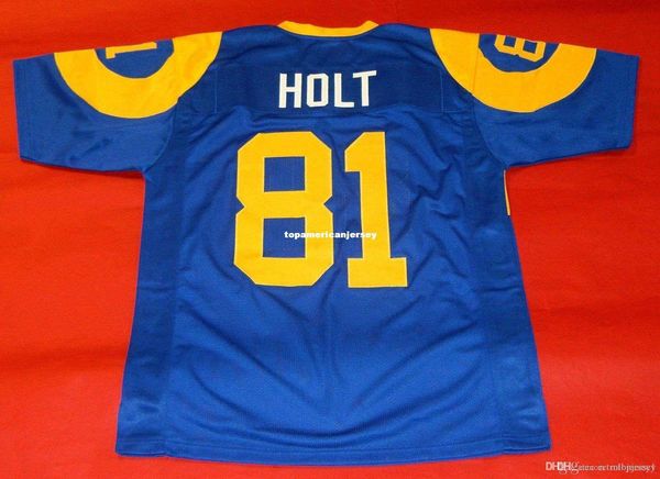 

retro #81 torry holt custom st s-5xl,6xl mitchell & ness jersey bule mens stitching s-5xl,6xl football jerseys running, Black;blue