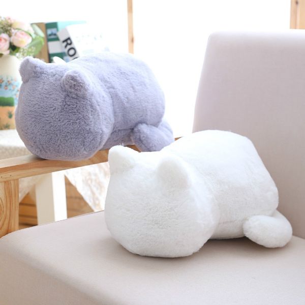 

1pcs funny cat plush cushions pillow back shadow solid color comfortable cushion cat shape filled animal cushion pillow toys