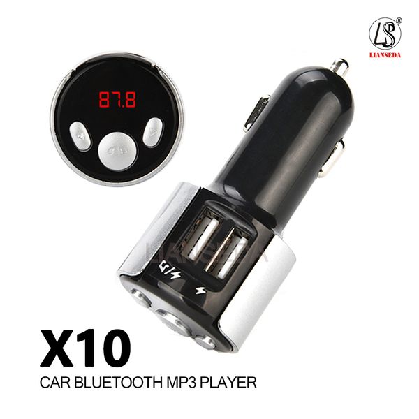 

car x10 bluetooth mp3 fm transmitter bluetooth wireless car kit hands fm adapter transmitter with usb car charger with package