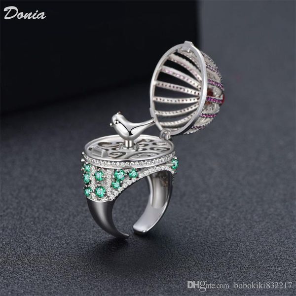 

donia jewelry ring fashion birdcage full of zircon rings european and american creative rings men and women hand gifts
