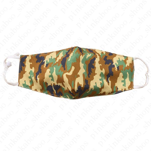 

camouflage printed adults face masks anti dust haze double-deck cotton washable breathable summer women man outdoor cycling masks d52007, Blue