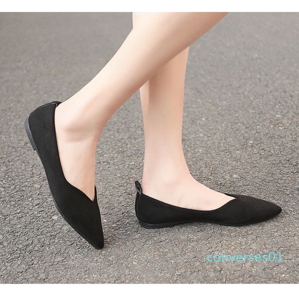 

spring single new women shoes round head shallow mouth casual set foot low heel comfortable flat sweet single shoes female co01, Black