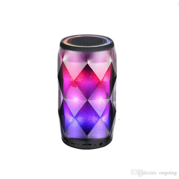 Cristal Can Diamante Bluetooth Speaker Sete mudança da cor Speaker Portátil Sem Fios Para Outdoor Subwoofer Apoio TF Mic Melhor Carga 3