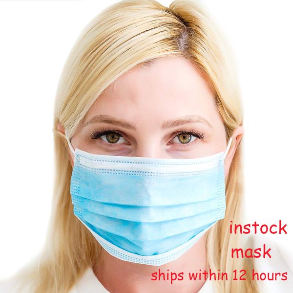 

50pcs/pack non woven disposable face mask 3 layer earloop activated carbon anti-dust mouth face masks