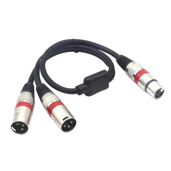 

xlr splitter female to dual male 3-pin y cable microphone audio adapter
