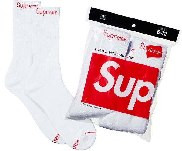 

sup носки мужские спортивные нескользящие носки FW18 Hanes Crew черные белые носки 2 пары