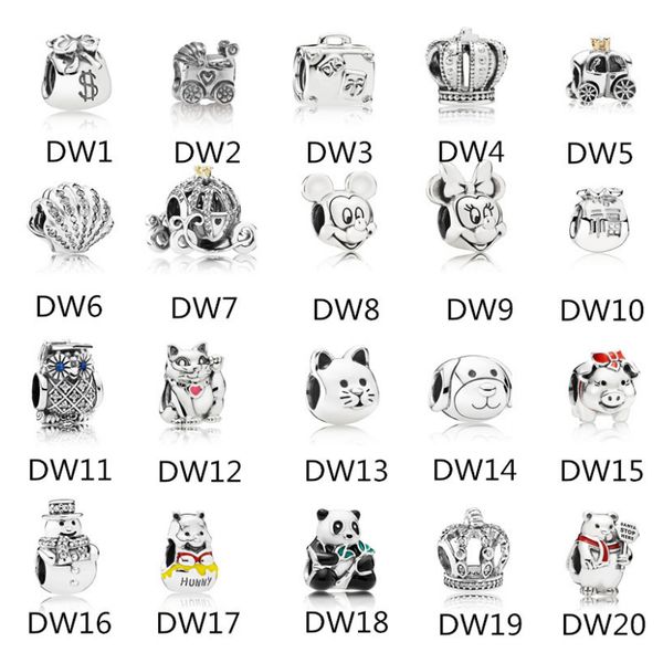 

2019 new fit pandora 925 sterling silver charm beads for women bracelet pumpkin cart animal diy beads bangle love bracelet jewelry wholesal, Black