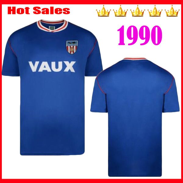 

1990 sunderland retro soccer jerseys home away 90 91 sunderland michael gray eric gates classic vintage jersey uniforms men football shirts, Black;yellow