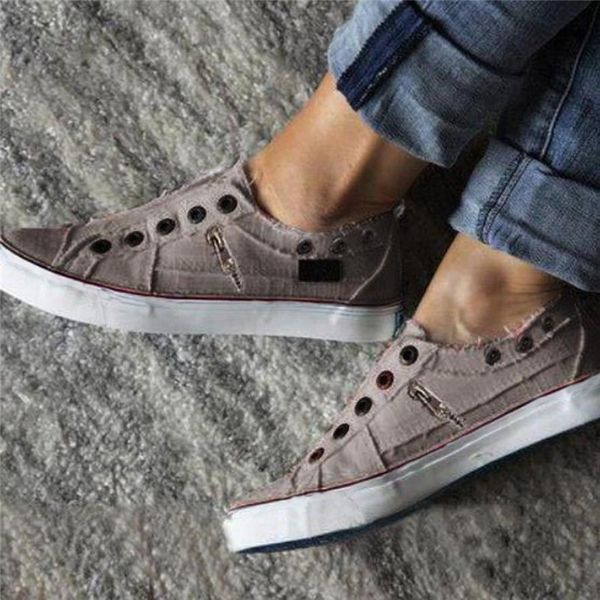 

casual ladies solid peas flat shoes comfort shoes for women slip on zipper footwear mocacines mujer chaussures femme 2h, Black