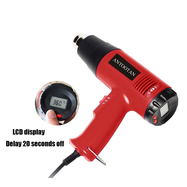 

2000w 220v eu plug heat gun industrial air gun thermoregulator lcd display shrink wrapping thermal heater power tool