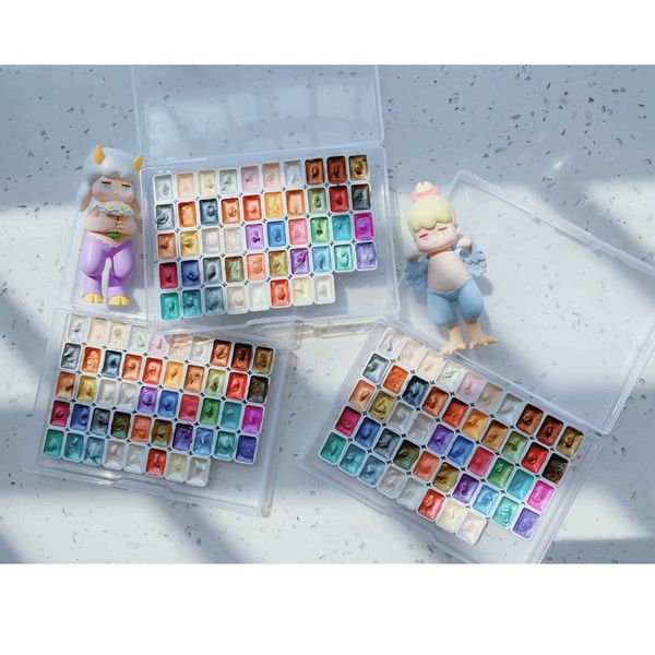 

12/24/48 colors pearlescent watercolor paint porfessional watercolor pigments packing sub 0.4/0.5/1ml mini box package