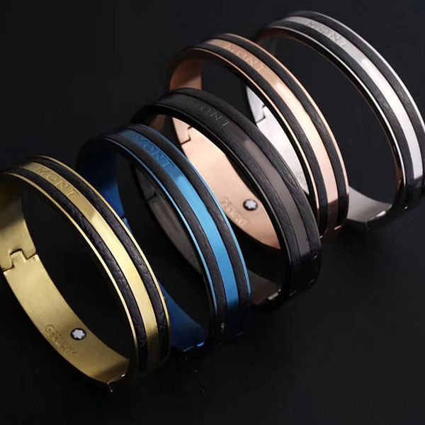 

Wholesale jewelry titanium steel fashion charm bracelet MONT meihua gear Classic man bracelet 18K gold plated trade bracelet bangle jewelry