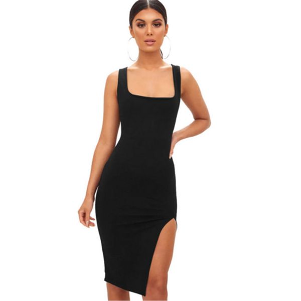 

women summer bodycon sleeveless evening party mini short dress ladies solid sundress, Black;gray