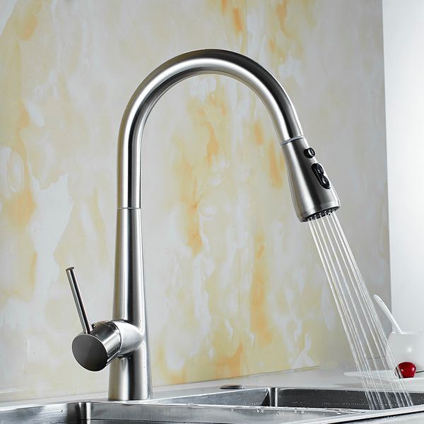 

kitchen faucet mixer pull out kitchen tap single handle single hole 360 rotate copper nickel/black/chrome swivel sink mixer tap