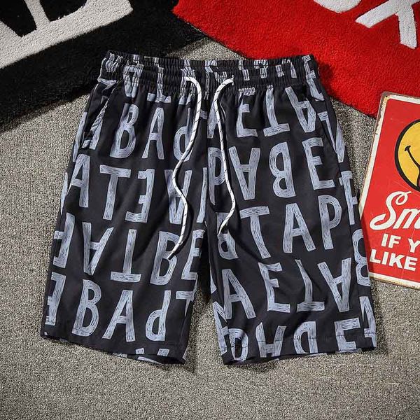 

men's shorts 2020 new arrival summer men fashion print thin short pants casual mens loose quick dry beach shorts 9 styles size m-4xl, White;black