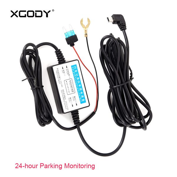 

xgody 3.65m obd buck line car camera for 24 hours parking monitoring dash cam dvr camera cable length car accessories 12v-24v gps