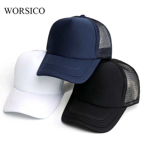 

classical blank mesh baseball cap women men summer breathable snapback trucker hat hip hop bone 2019, Blue;gray