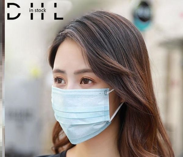

ce & fda disposable face mask 3 layer ear-loop dust mouth masks cover 3-ply non-woven disposable dust mask soft breathable outdoor part031