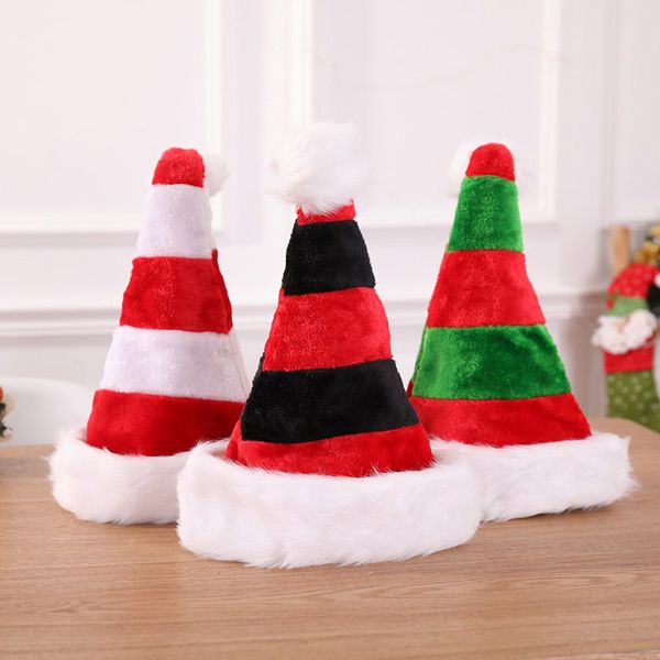 

christmas striped xmas hat decorations red santa claus bag cutlery bag party decor christmas plush hats ornaments kids gift