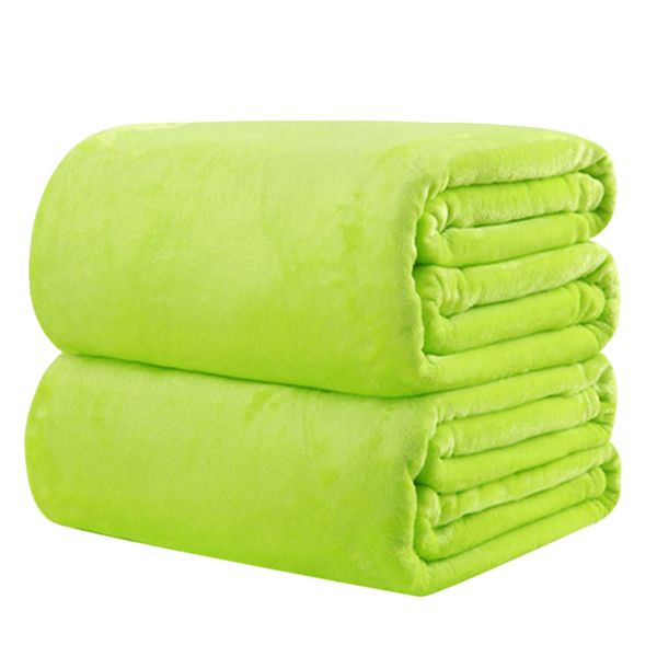 

solid color flannel blanket sofa/bedding throws soft plaids winter warm flat sheet 50*70cm / 100*150cm