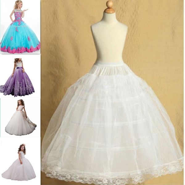 

2 hoop adjustable size flower girl dress children little kids underskirt wedding crinoline petticoat fit 3 to 14 years girl, White;red