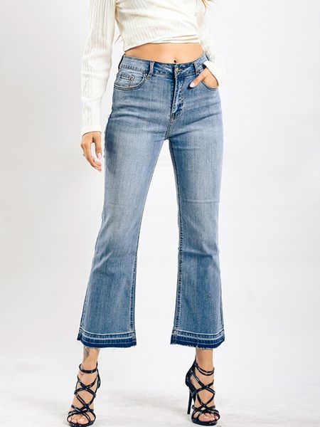 

wide leg jeans women high waist loose fashion denim pants ankle length jean trousers simple washed stretch jeans woman pantalon, Blue