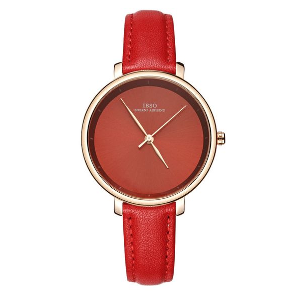 

ibso new brand fashion simple women watches 6606 green genuine leather strap ladies quartz watch women waterproof montre femme, Slivery;brown