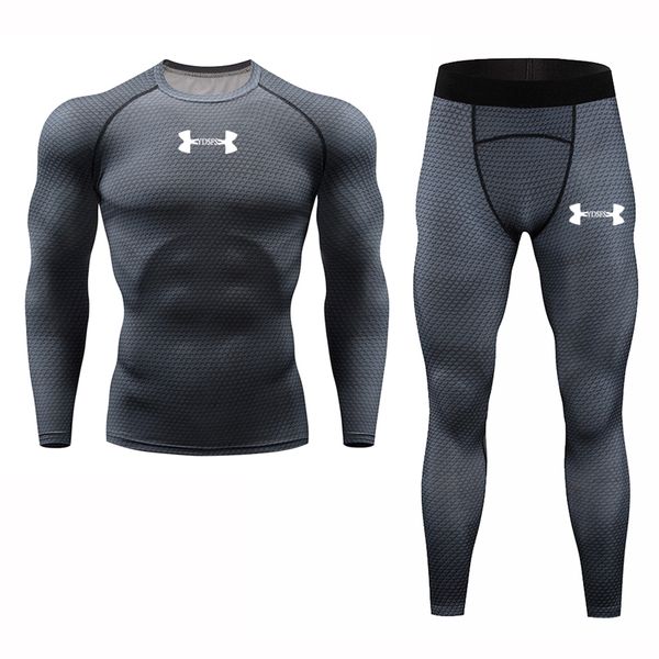 

quick dry rashgard men's running sets 3d snake-print compression tight 2pcs suits gym fitness training sportswear tracksuits men, Black;blue